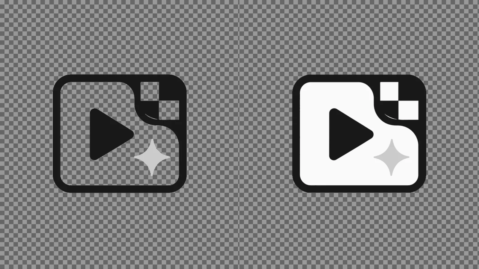 Side-by-side local color removal and GIMP connected-mask results on the same white-detail logo