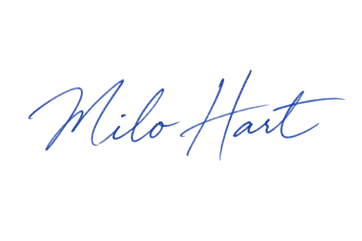 Firma de demostración de Milo Hart tras eliminar el fondo